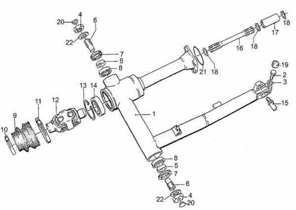 Radaufhängung Schwinge - Moto-Guzzi S 1000ccm 4T AC 1991- ZGUVV
