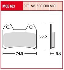 TRW Bremsbelagsatz, Sintermetall, mit ABE, MCB683SRT