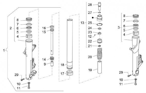 Radaufhängung Vorderradgabel - Moto-Guzzi Breva 850ccm 4T AC 2006- ZGULPE