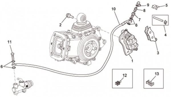 Bowdenzüge Bremsanlage hinten - Moto-Guzzi Bellagio 940ccm 4T AC 2007- ZGULY000