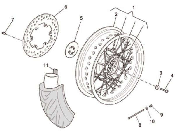 Radaufhängung Hinterrad - Moto-Guzzi Bellagio 940ccm 4T 2V AC 2007- ZGULYA00