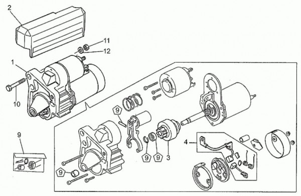 Motor Anlasser - Moto-Guzzi S 1000ccm 4T AC 1992- ZGUVV