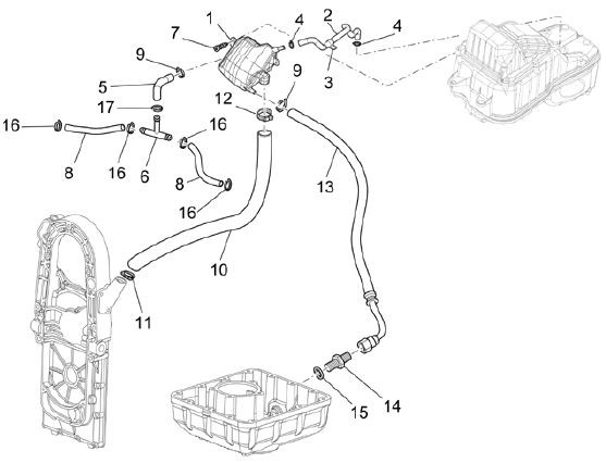 Motor Blow by - Moto-Guzzi Breva 1100ccm 4T AC 2005- ZGULPA
