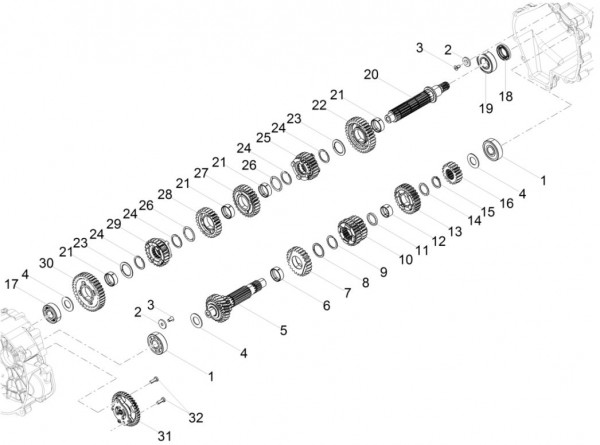 Motor Schaltgetriebe II - Moto-Guzzi V 9 850ccm 4T 4V AC 2016- ZGULH000