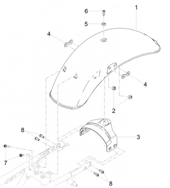 Fahrgestell Kotflügel hinten - Moto-Guzzi V 9 850ccm 4T 4V AC 2016- ZGULHA00