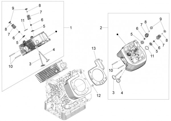 Motor Zylinderkopf - Moto-Guzzi Audace 1400ccm 4T 8V AC 2016- ZGULC000