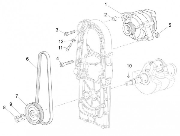 Motor Lichtmaschine - Moto-Guzzi Audace 1400ccm 4T 8V AC 2016- ZGULC000
