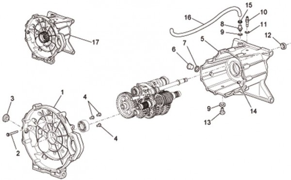 Motor Getriebegehäuse - Moto-Guzzi Bellagio 940ccm 4T 2V AC 2008- ZGULYA00