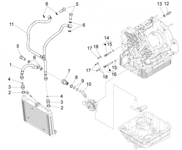 Motor Schmierung - Moto-Guzzi Audace 1400ccm 4T 8V AC 2016- ZGULC000