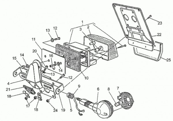Elektrische Anlage Rücklicht - Moto-Guzzi S 1000ccm 4T AC 1993- ZGUVV