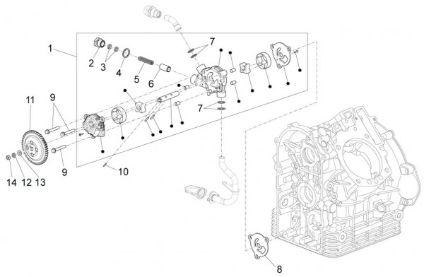 Motor Ölpumpe - Moto-Guzzi Audace 1400ccm 4T 8V AC 2015- ZGULC000