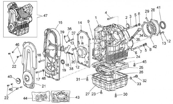 Motor Motor - Moto-Guzzi Breva 1200ccm 4T AC 2007- ZGULPG