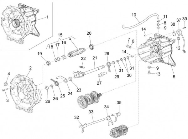 Motor Schaltgabel - Moto-Guzzi Audace 1400ccm 4T 8V AC 2015- ZGULC000