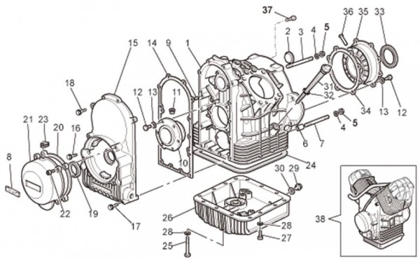 Motor Motor - Moto-Guzzi Bellagio 940ccm 4T 2V AC 2009- ZGULYA00
