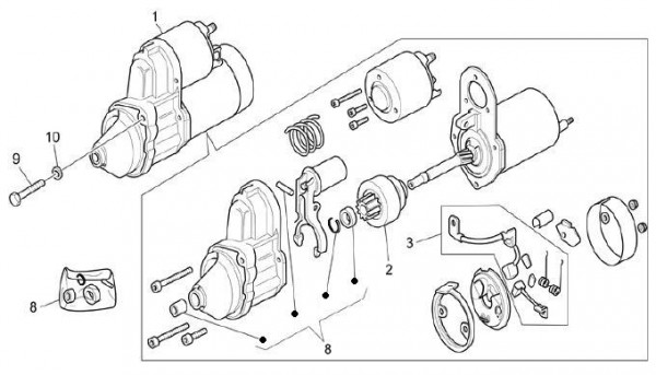 Motor Anlasser - Moto-Guzzi Breva 750ccm 4T AC 2004- ZGULL