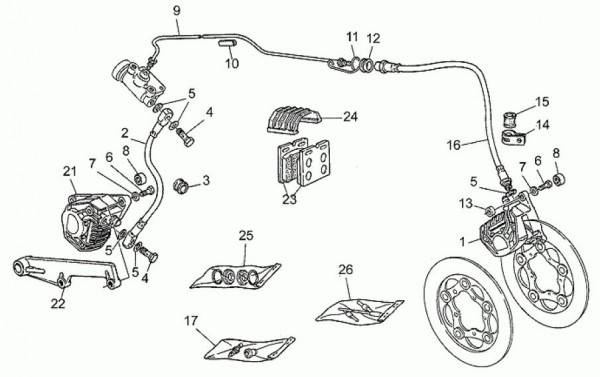 Bowdenzüge Bremsanlage - Moto-Guzzi S 1000ccm 4T AC 1990- ZGUVV