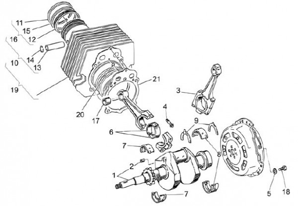 Motor Zylinder - Moto-Guzzi Breva 750ccm 4T AC 2004- ZGULL