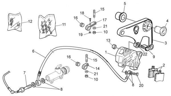Bowdenzüge Bremsanlage hinten - Moto-Guzzi V 7 750ccm 4T 4V AC 2013- ZGULWH02
