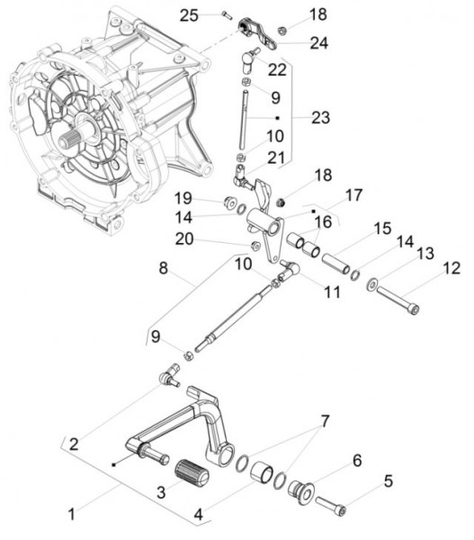 Motor Schalthebel - Moto-Guzzi Audace 1400ccm 4T 8V AC 2016- ZGULC000