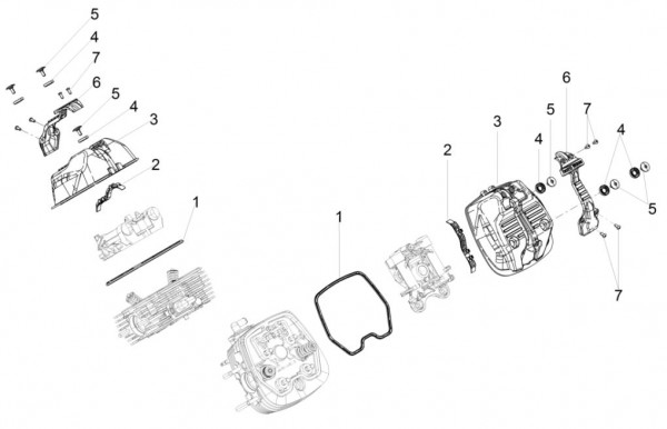 Motor Zylinderkopfabdeckungen - Moto-Guzzi V 9 850ccm 4T 4V AC 2016- ZGULHA00