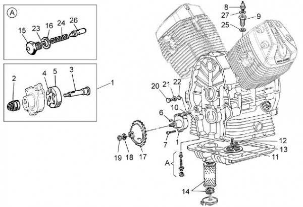Motor Ölpumpe - Moto-Guzzi V 7 750ccm 4T 4V AC 2013- ZGULWE01