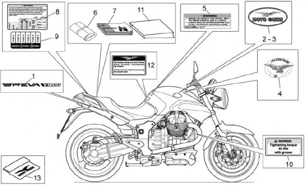 Fahrgestell Dekore - Moto-Guzzi Breva 1200ccm 4T AC 2007- ZGULPG