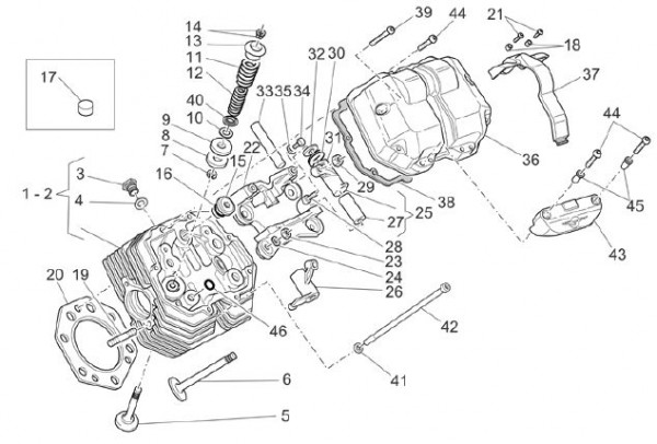 Motor Zylinderkopf - Moto-Guzzi Breva 850ccm 4T AC 2006- ZGULPB