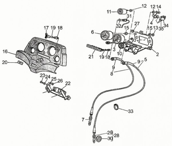 Lenker Tachometer - Moto-Guzzi 850 T5 850ccm 4T AC 1988- ZGUVR