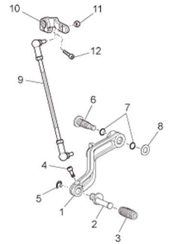Motor Schalthebel - Moto-Guzzi Bellagio 940ccm 4T 2V AC 2008- ZGULYA00