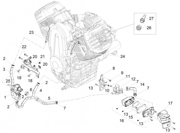 Motor Sekundärluftsystem - Moto-Guzzi Audace 1400ccm 4T 8V AC 2016- ZGULC000