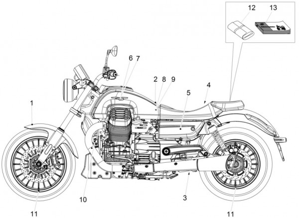 Fahrgestell Dekore - Moto-Guzzi Audace 1400ccm 4T 8V AC 2015- ZGULC000