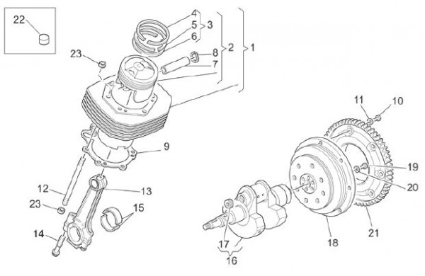 Motor Zylinder - Moto-Guzzi Breva 850ccm 4T AC 2006- ZGULPE