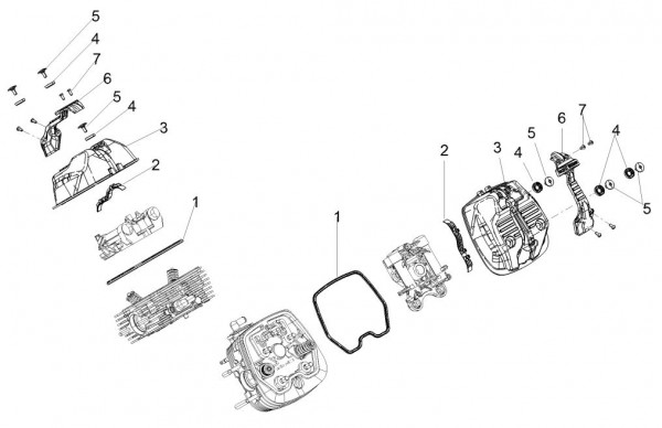 Motor Zylinderkopfabdeckungen - Moto-Guzzi V 9 850ccm 4T 4V AC 2016- ZGULH000