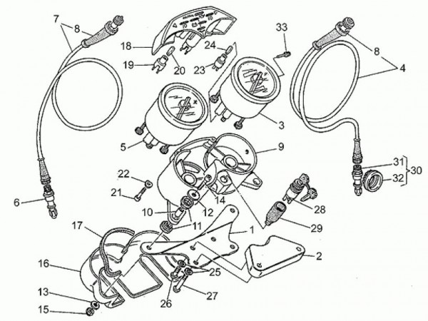 Lenker Tachometer - Moto-Guzzi S 1000ccm 4T AC 1992- ZGUVV