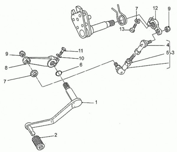 Motor Schalthebel - Moto-Guzzi S 1000ccm 4T AC 1993- ZGUVV