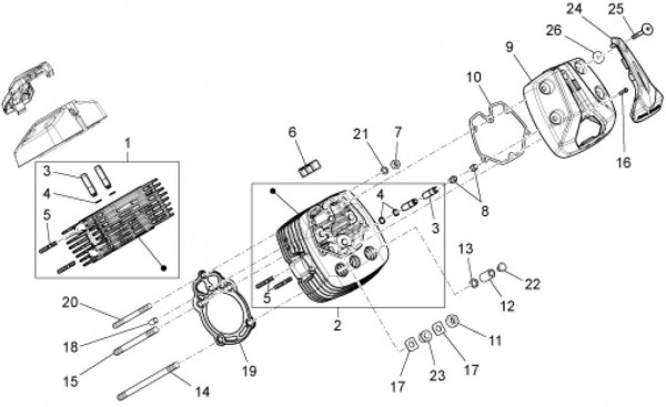 Motor Zylinderkopf - Moto-Guzzi V 7 750ccm 4T 4V AC 2015- ZGULWV01