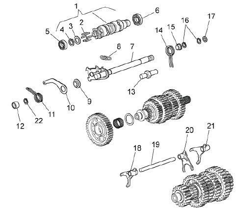Motor Schaltgabel - Moto-Guzzi Breva 1200ccm 4T AC 2007- ZGULPG