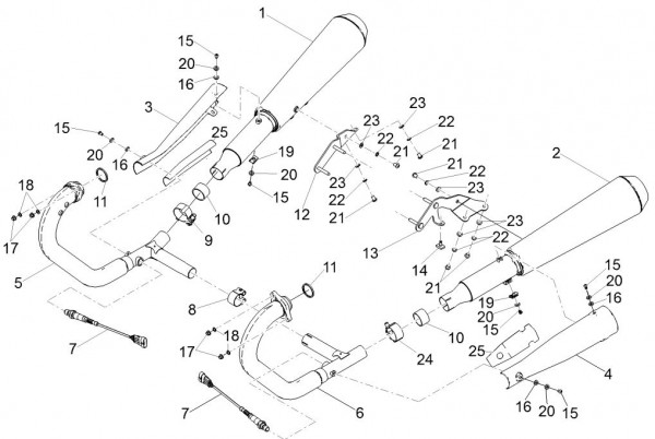 Motor Auspuff - Moto-Guzzi V 9 850ccm 4T 4V AC 2016- ZGULH000
