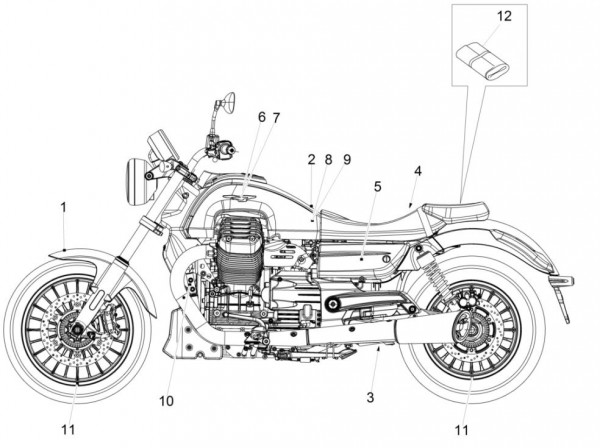 Fahrgestell Dekore - Moto-Guzzi Audace 1400ccm 4T 8V AC 2016- ZGULC000