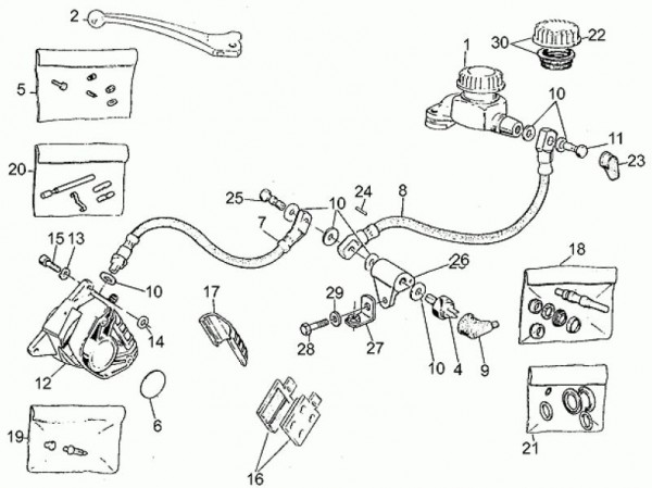 Bowdenzüge Bremsanlage vorn - Moto-Guzzi V 65 650ccm 4T AC 1985- ZGUPN