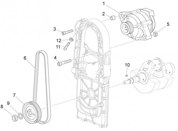 Motor Lichtmaschine - Moto-Guzzi Audace 1400ccm 4T 8V AC 2015- ZGULC000