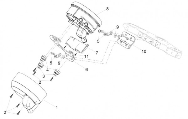 Lenker Cockpitinstrumente - Moto-Guzzi Audace 1400ccm 4T 8V AC 2016- ZGULC000