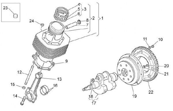 Motor Zylinder - Moto-Guzzi Breva 1200ccm 4T AC 2007- ZGULPG