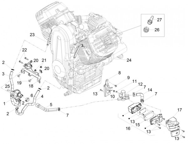 Motor Sekundärluftsystem - Moto-Guzzi Audace 1400ccm 4T 8V AC 2015- ZGULC000