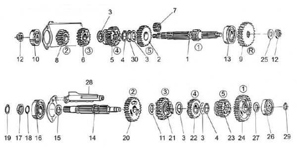 Motor Schaltgetriebe - Moto-Guzzi Breva 750ccm 4T AC 2003- ZGULL