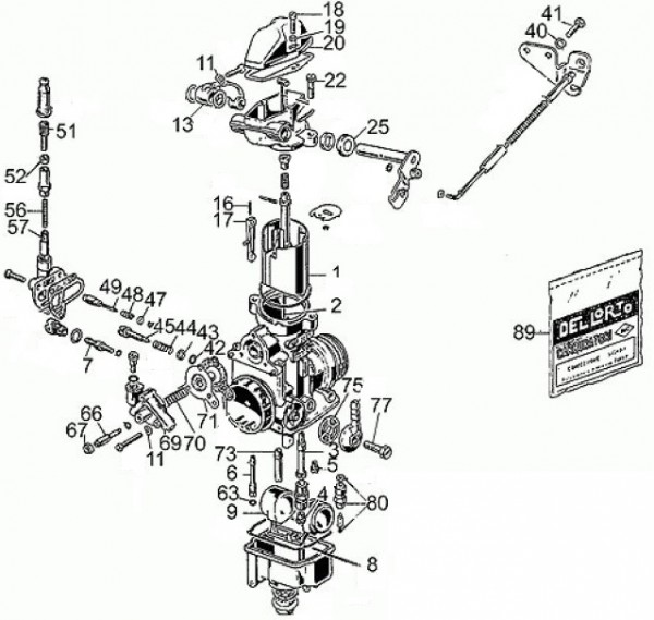 Motor Vergaserkomponenten - Moto-Guzzi S 1000ccm 4T AC 1991- ZGUVV