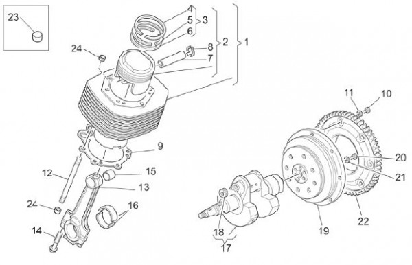 Motor Zylinder - Moto-Guzzi Breva 1100ccm 4T AC 2006- ZGULPC