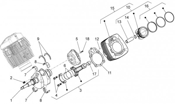Motor Zylinder - Moto-Guzzi V 7 750ccm 4T 4V AC 2015- ZGULWV01
