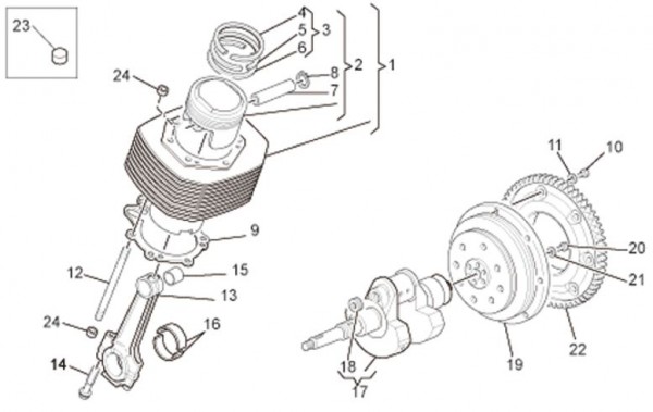 Motor Zylinder - Moto-Guzzi Bellagio 940ccm 4T AC 2008- ZGULY000
