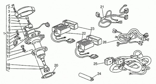 Elektrische Anlage elektrische Anlage - Moto-Guzzi S 1000ccm 4T AC 1991- ZGUVV